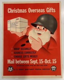 Orginal WWII US Christmas Overseas Gifts Poster
