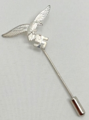 Luftwaffe Eagle Stick Pin Badge - Silver