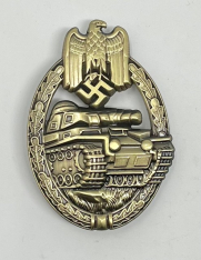 Panzer Assault Badge, Bronze (Hollow Back)