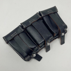 K98 Ammunition Pouches - Black Leather (Defect)