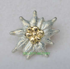 Gebirgsjager Officer Metal Cap Edelweiss