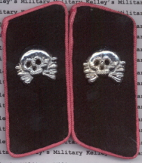 Heer EM Panzer Collar Tabs - Pink Piped