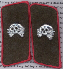 Heer EM Panzer Artillery Collar Tabs - Red Piped