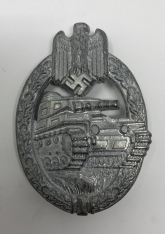 Panzer Assault Badge, Silver (European Copy)